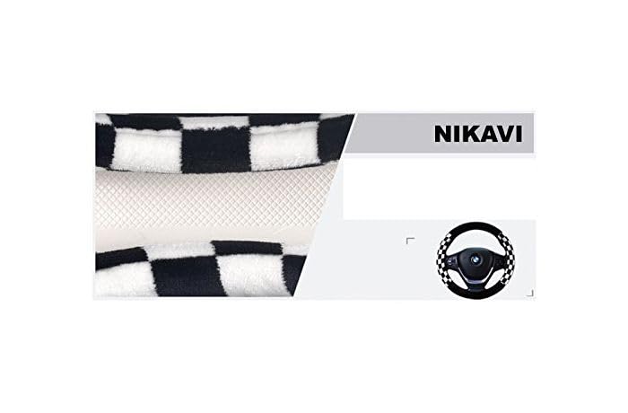 NIKAVI Chess Steering Wheel Cover - Red Color | Size - Medium | Diameter 38 cm | O-Type | Car Steering Wheel Protector, Anti-Slip, Stylish Leather Finish Grip Cover with Chess Pattern - Image 4