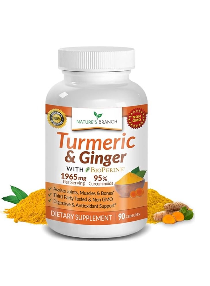 Nature's Branch Turmeric and Ginger Joint Support for Aches 90 Capsules