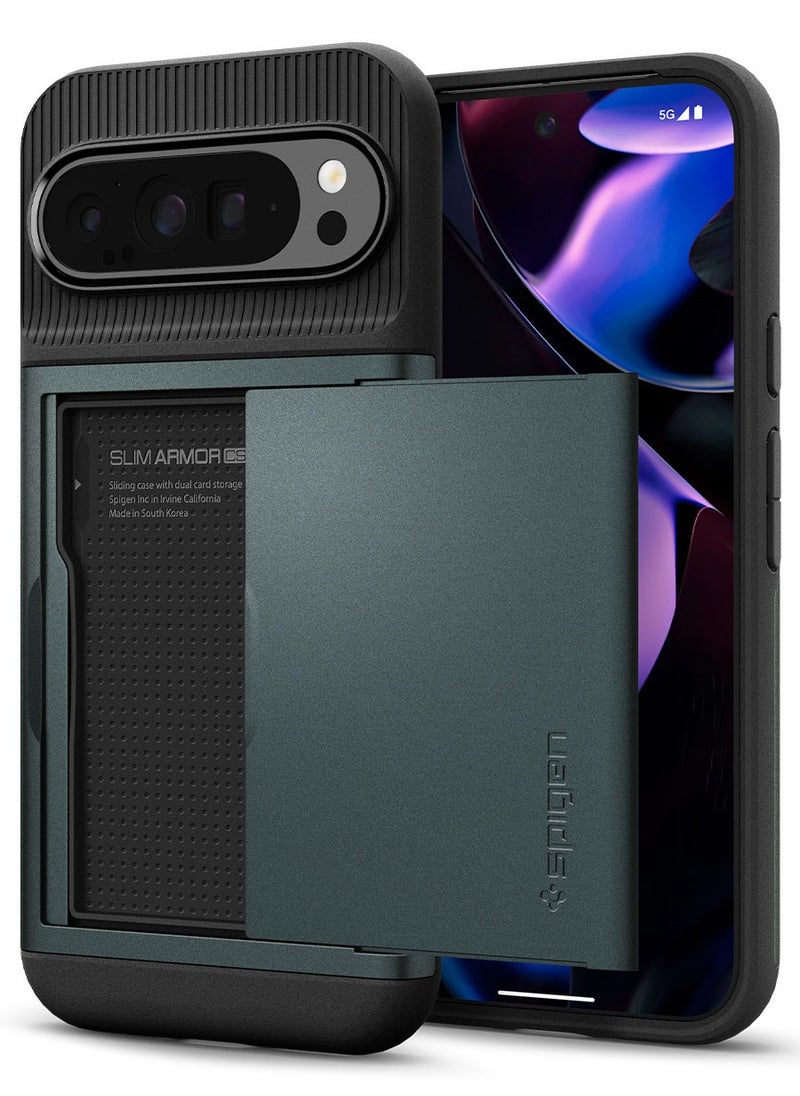 Spigen Slim Armor CS Google Pixel 9 Pro XL Case Cover Wallet with Card Slot - Abyss Green  - Image 1