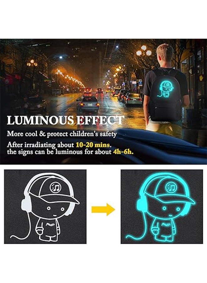Luminous Backpack, Cool Anime Back Bag with USB Charging Port & Anti Theft Lock & Pencil Case, Holographic Reflective Backpack, Lightweight Laptop Back Bag, Luminous Hiking Cycling Backpack, Casual School Backpack for Boys, Waterproof Travel Back Pack, Large Capacity Daypack, Back Bag for Teen (Black, 44x28x15CM)  - Image 5