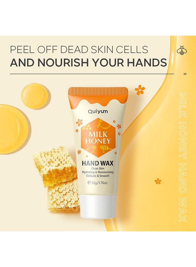 QUIYUM Milk Honey Hand Wax, Leaving you Clean Delicate Smooth Hand Skin, Peel Off Hand Wax, 50g - Image 4