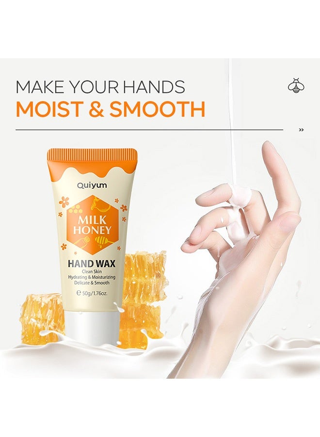 QUIYUM Milk Honey Hand Wax, Leaving you Clean Delicate Smooth Hand Skin, Peel Off Hand Wax, 50g - Image 2