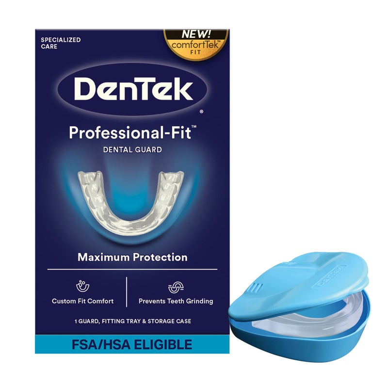 Dentek حارس الأسنان دنتك بروفشنال فيت، حارس فم لطحن الأسنان أثناء الليل، 1 قطعة - Image 1