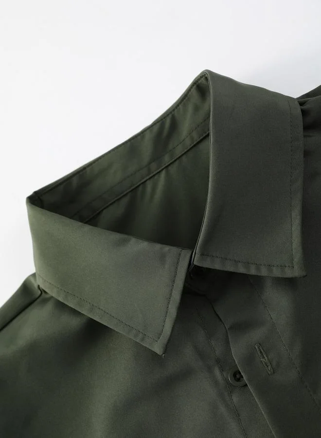 Take Two Khaki Men Khaki Solid Short Sleeve Shirt and Shorts Co-Ords for Men | Best Price UAE