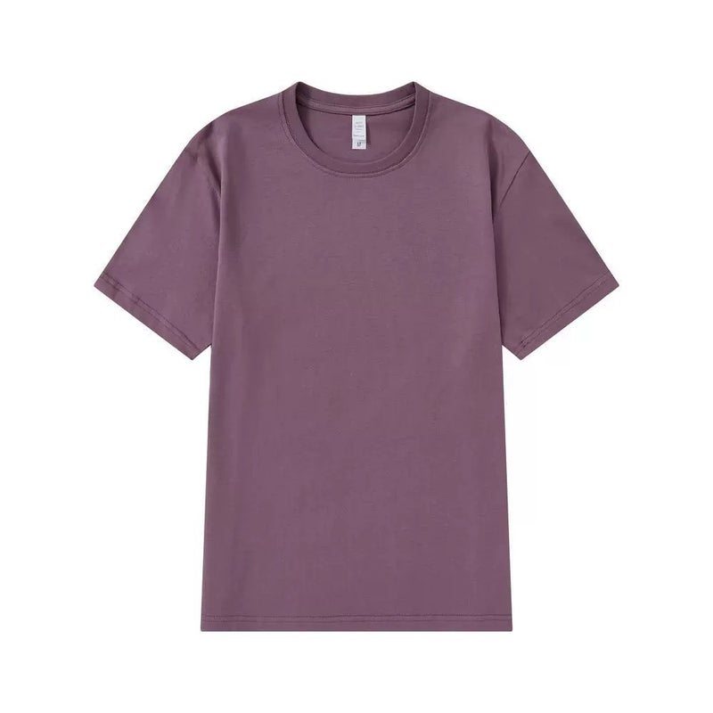 Summer Solid Color 240G Pure Cotton Base White Versatile Round Neck Long-Sleeve Short-Sleeve Men'S Breathable Pure Cotton Short-Sleeve T-Shirt - Image 1