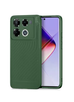 Gear4 Soft Liquid Silicone With Wavy Textured Case Cover For Infinix Note 40 Pro+ / Note 40 Pro Plus 5G 2024 / Note 40 Pro 4G/5G 2024 Gear4 Dark Green  - Image 1