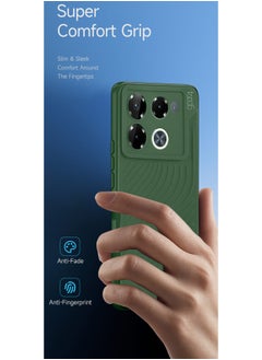 Gear4 Soft Liquid Silicone With Wavy Textured Case Cover For Infinix Note 40 Pro+ / Note 40 Pro Plus 5G 2024 / Note 40 Pro 4G/5G 2024 Gear4 Dark Green  - Image 2