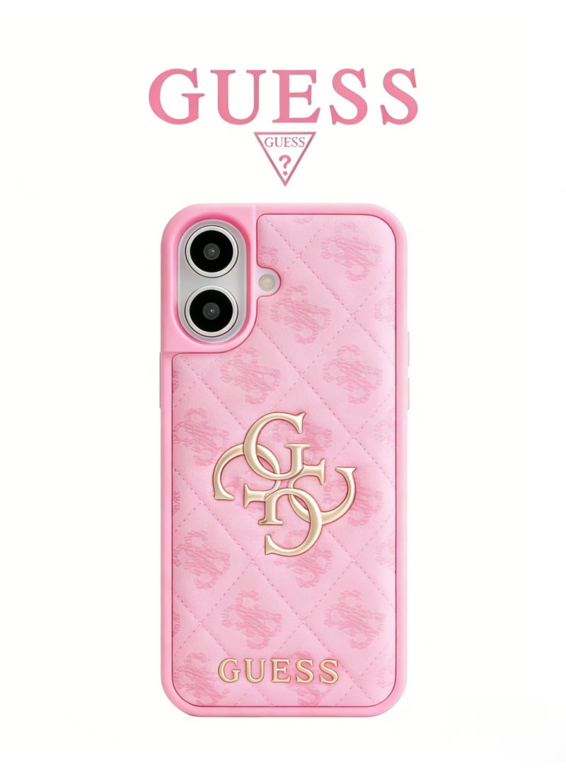 GUESS IPhone 16   cover, with a logo and a leather design approved by the global brand Guess