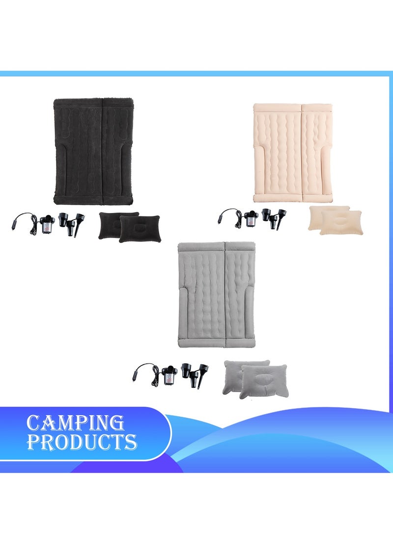 Manful Inflatable Mattress with Pump Portable Outdoor Air Mattress Foldable Single Thickened Flocking Mattress for Outdoor and Home - Image 2