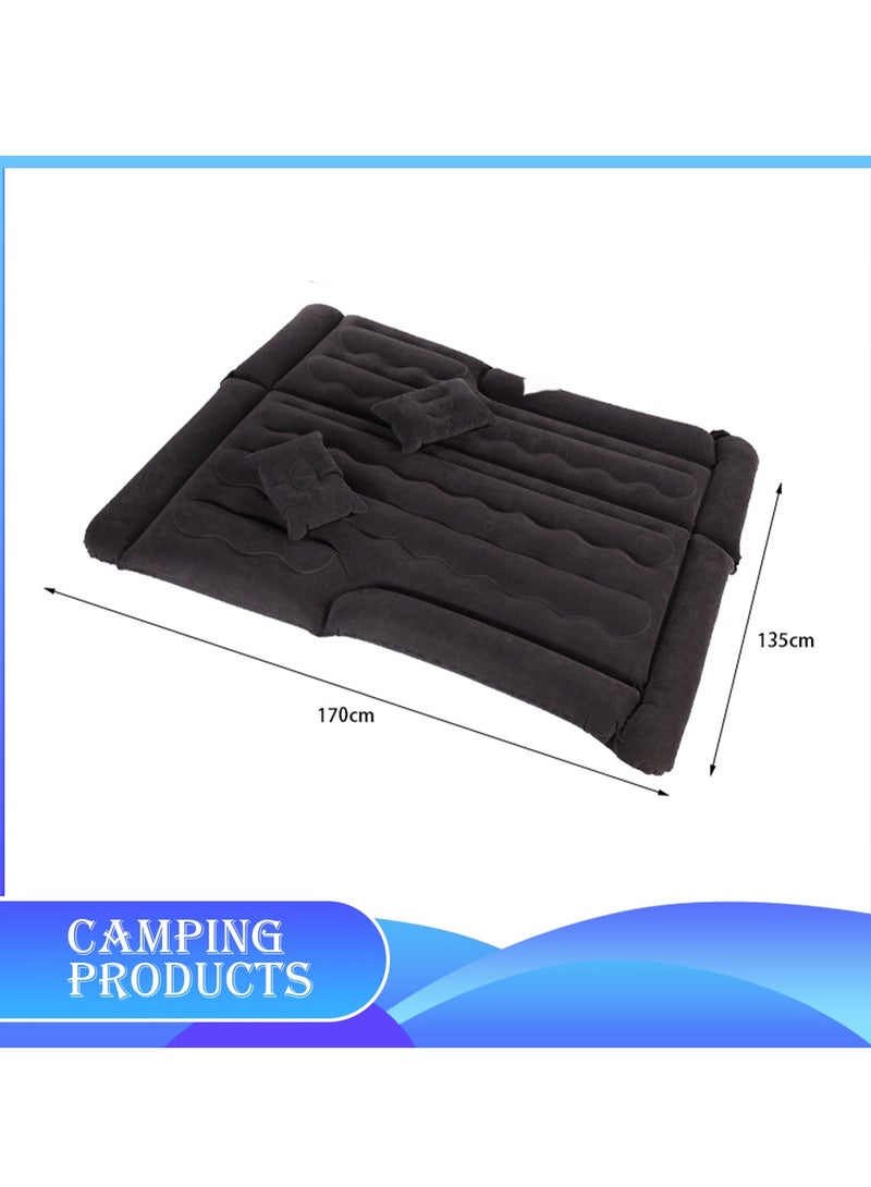 Manful Inflatable Mattress with Pump Portable Outdoor Air Mattress Foldable Single Thickened Flocking Mattress for Outdoor and Home - Image 3