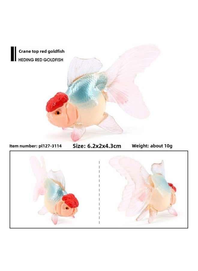 نموذج محاكاة معرفية للأطفال على شكل سمكة ذهبية حيوان بحري صلب على شكل رافعة وعين حمراء مملوءة ببثور وزينة حوض السمك ألعاب حمام - اللون: PL127-3110 أحمر مذهب - Image 3