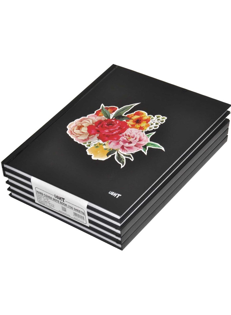FIS LIGHT Pack of 5  Hard Cover Notebook Single Line,10X8 Inches (25.4 X 20.32 Cm),100 Sheets -LINB1081710 - Image 1