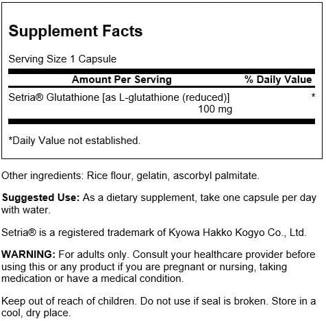 Swanson Premium Brand Swanson Amino Acid LGlutathione 100 Milligrams 100 Capsules - Image 2