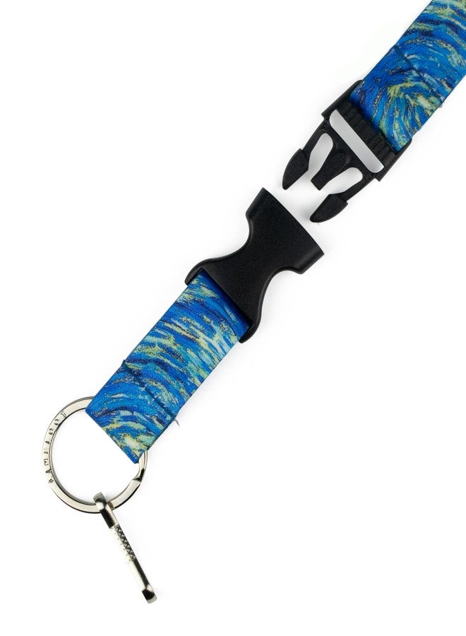 Limeloot Van Gogh Starry Night Premium Lanyard with Release Buckle and Flat Ring. - Image 3