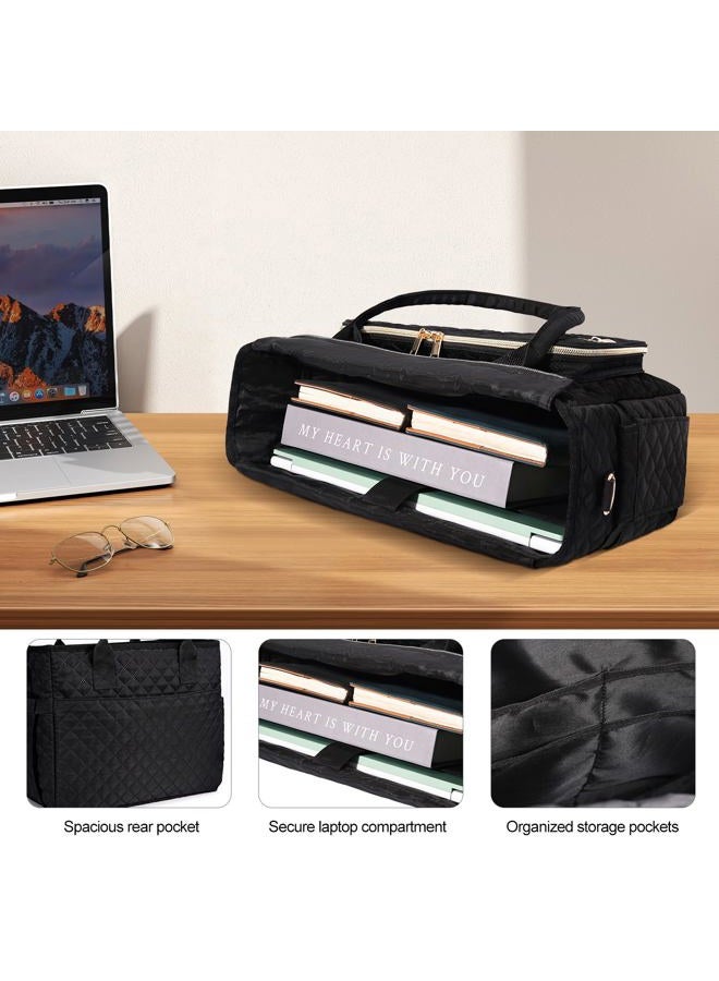 honitty Bible Bag with Bible Cover Case,Bible Bags with Shoulder Strap for Women,Church Study Supplies Accessories, Black - Image 5