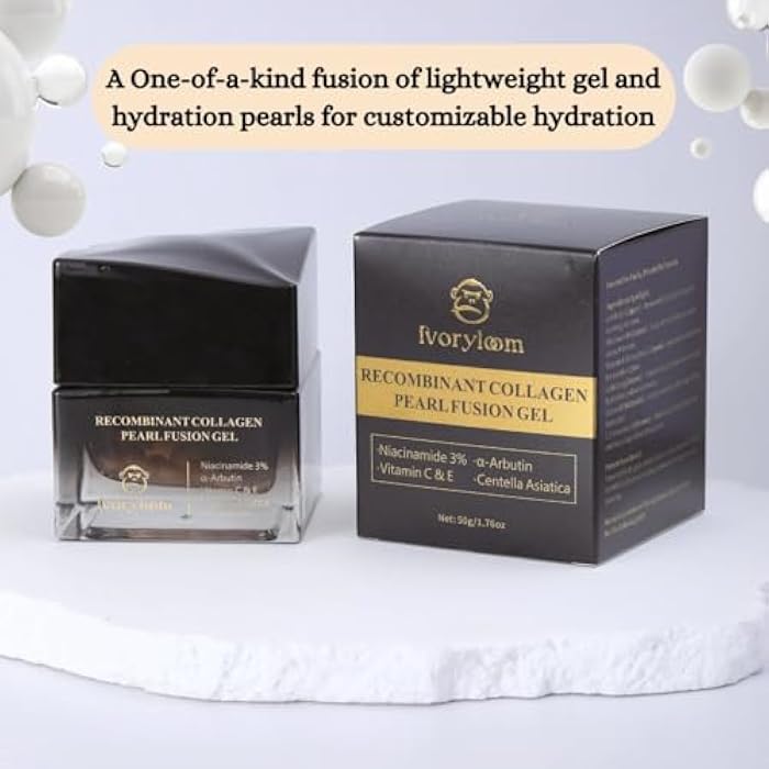 ivory loom Adaptive Hydration Pearl Fusion Gel | Recombinant Collagen, Niacinamide, Alpha-Arbutin, Vitamin C & E | Next-Level Hydration, Zero Greasiness | For All Skin Types | 50g (1.76 oz) - Image 5