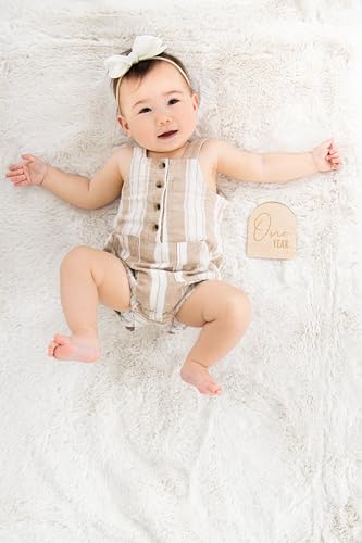 Pearhead Arch Monthly Milestone Props, 0-12 Month Reversible Photo Props, Baby Growth and Pregnancy Growth Cards, Gender Neutral Baby Photo Prop, Wooden Arched Discs - Image 5