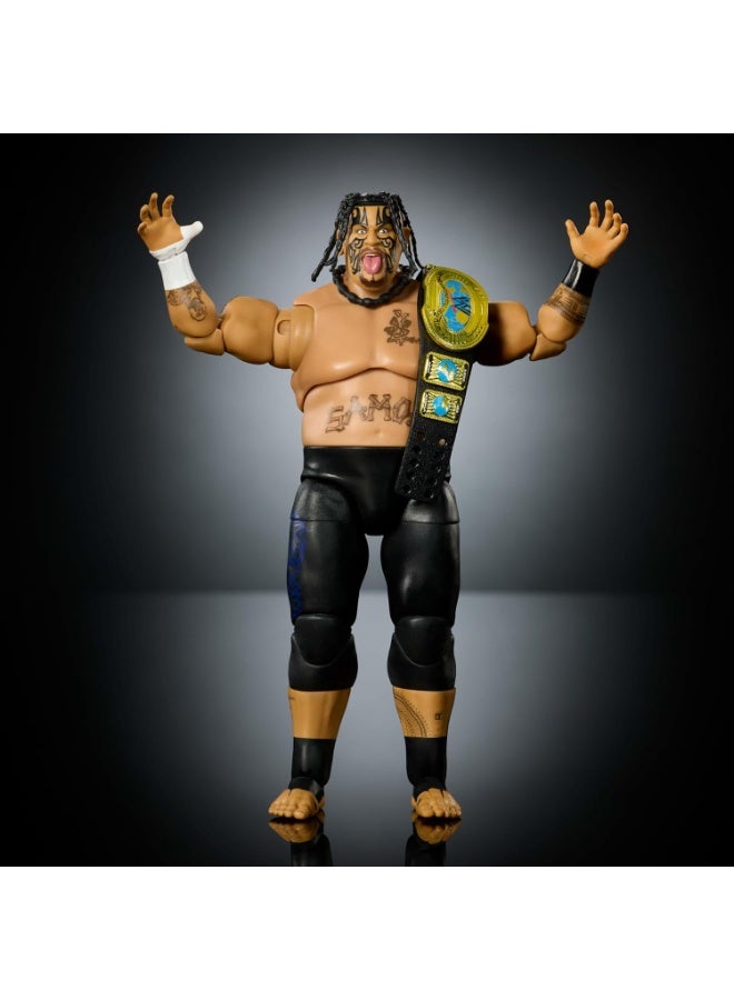 ماتيل جيمز مجموعة ماتيل WWE Ultimate Edition من مجسمات الحركة والملحقات، مجسم أوماجا القابل للتجميع بحجم 6 بوصات مع رؤوس وأيدٍ قابلة للتبديل، 30 نقطة مفصلية، JHV91 - Image 3