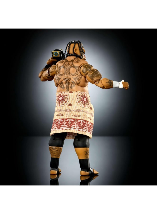 ماتيل جيمز مجموعة ماتيل WWE Ultimate Edition من مجسمات الحركة والملحقات، مجسم أوماجا القابل للتجميع بحجم 6 بوصات مع رؤوس وأيدٍ قابلة للتبديل، 30 نقطة مفصلية، JHV91 - Image 1