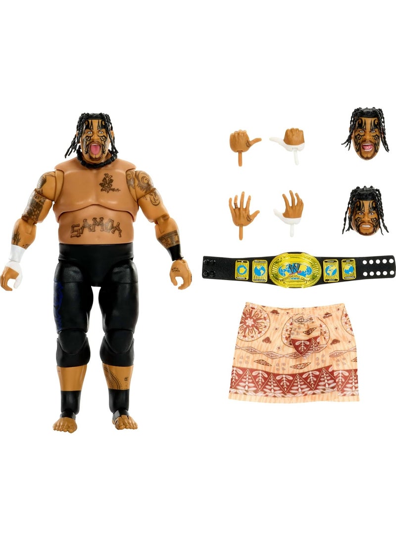 ماتيل جيمز مجموعة ماتيل WWE Ultimate Edition من مجسمات الحركة والملحقات، مجسم أوماجا القابل للتجميع بحجم 6 بوصات مع رؤوس وأيدٍ قابلة للتبديل، 30 نقطة مفصلية، JHV91 - Image 5