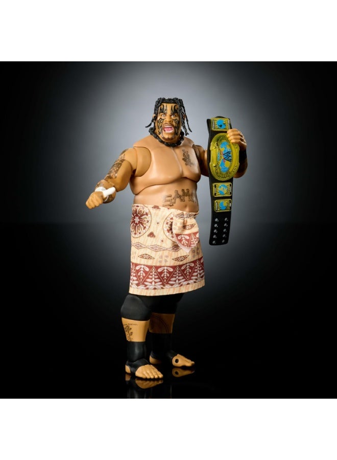 ماتيل جيمز مجموعة ماتيل WWE Ultimate Edition من مجسمات الحركة والملحقات، مجسم أوماجا القابل للتجميع بحجم 6 بوصات مع رؤوس وأيدٍ قابلة للتبديل، 30 نقطة مفصلية، JHV91 - Image 2