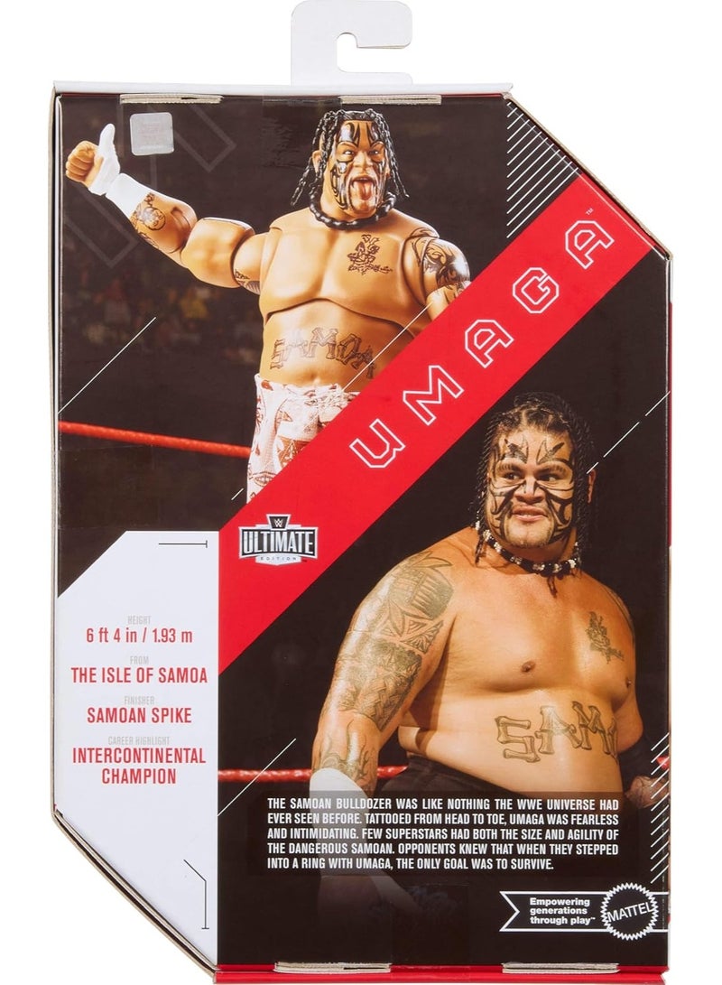 ماتيل جيمز مجموعة ماتيل WWE Ultimate Edition من مجسمات الحركة والملحقات، مجسم أوماجا القابل للتجميع بحجم 6 بوصات مع رؤوس وأيدٍ قابلة للتبديل، 30 نقطة مفصلية، JHV91 - Image 4