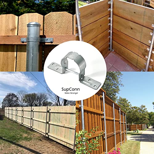 SupConn 2-3/8" Steel to Wood Fence Brackets (50Pcs) - Galvanized Pipe Grip Tie, Metal Fence Post Brackets for Repair (Screws Not Included) - Image 4