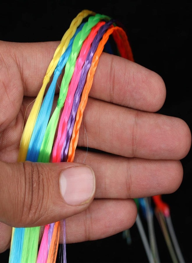 إيكان مجموعة إيكان من 6 قطع من وصلات شعر الأطفال مع دبابيس شعر، خصلات شعر بألوان قوس قزح، مثالية للحفلات والعروض، متعددة الألوان - Image 4