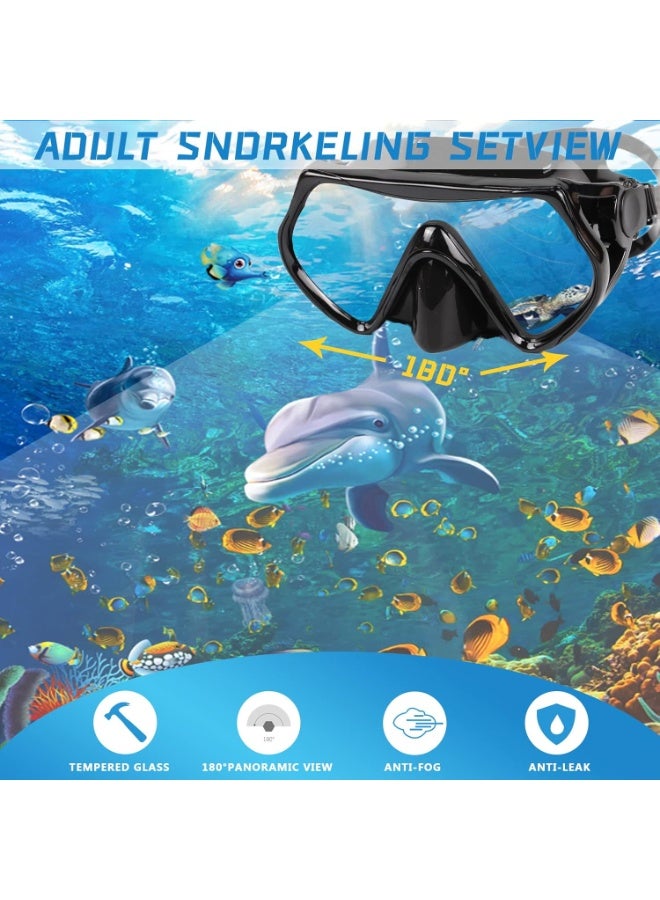 KINGMAZI Diving Mask Snorkeling Mask with Latest Dry Top Breathing System,Fold 180°Panoramic Diving Snorkeling Goggles Tempered Glass Anti-Fog Anti-Leak Snorkeling Gear for Adults and Youth. - Image 2