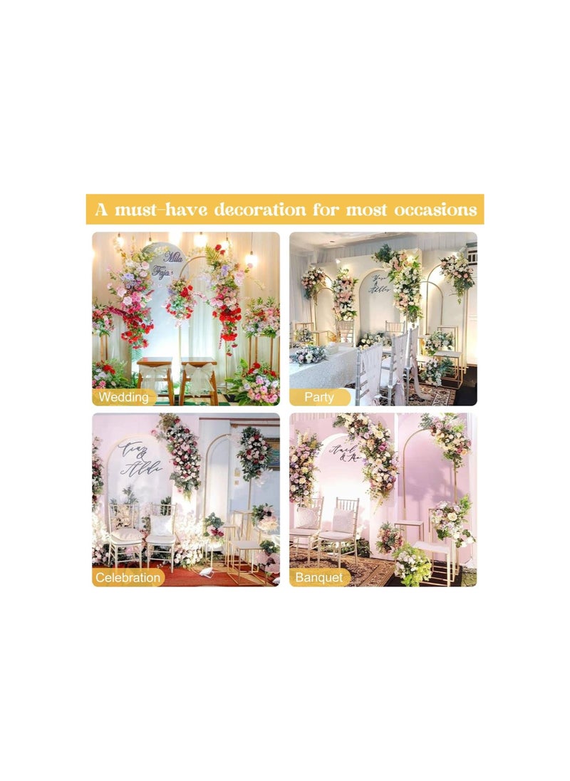 Generic - Arch Backdrop Stand 7.2FT, 6FT, 5FT Set of 3 Gold Wedding Arch Stand Balloon Arch Stand Stable Metal Arch Backdrop Frame for Wedding Ceremony Birthday Party Bridal Baby Shower Banquet Decoration - Image 1