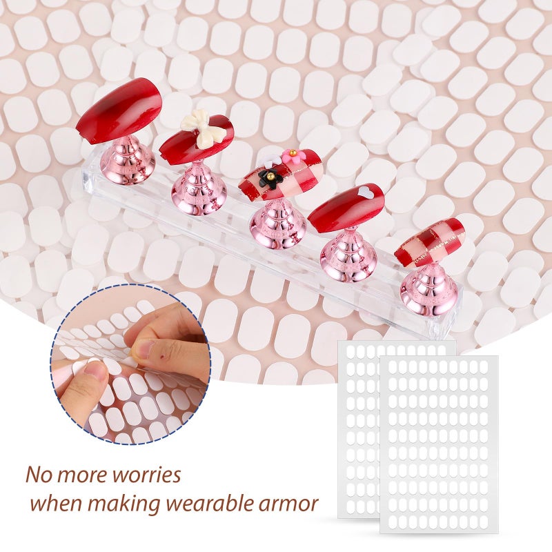 Trinkrittey 600 Pcs False Tip Double Sided Adhesive Tapes for Nail Art Holder Pre-cut Display Strips - Image 5