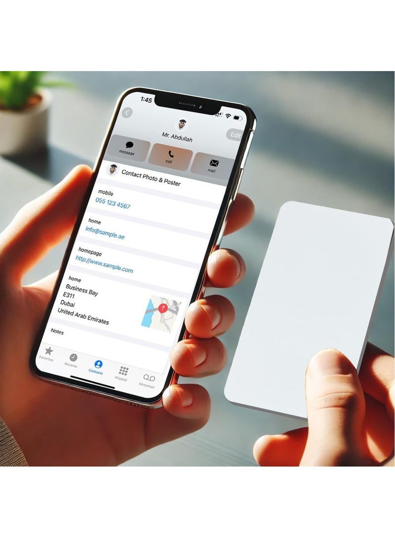 Rubik بطاقات معدنية NFC 216 (ظل مزدوج) متميزة مطورة، شريحة غير مرئية، بطاقة عمل عالية الجودة NTAG216، فولاذ مقاوم للصدأ 304 (أبيض، 2 بطاقة) - Image 2