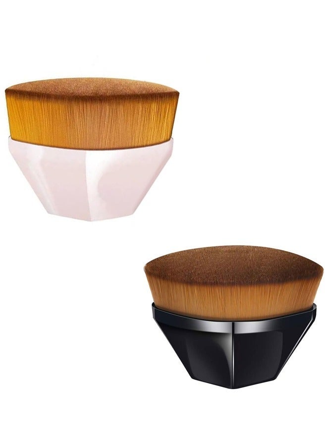 2pcs فرشاة التأسيس تجميع الفرشات الأسود والوردي - Image 1