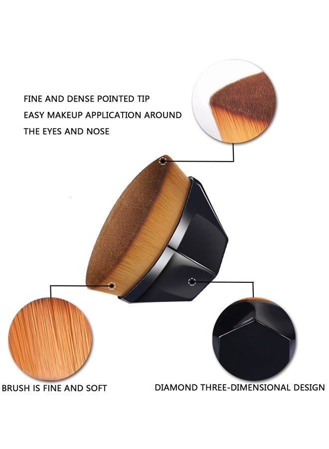 2pcs فرشاة التأسيس تجميع الفرشات الأسود والوردي - Image 3