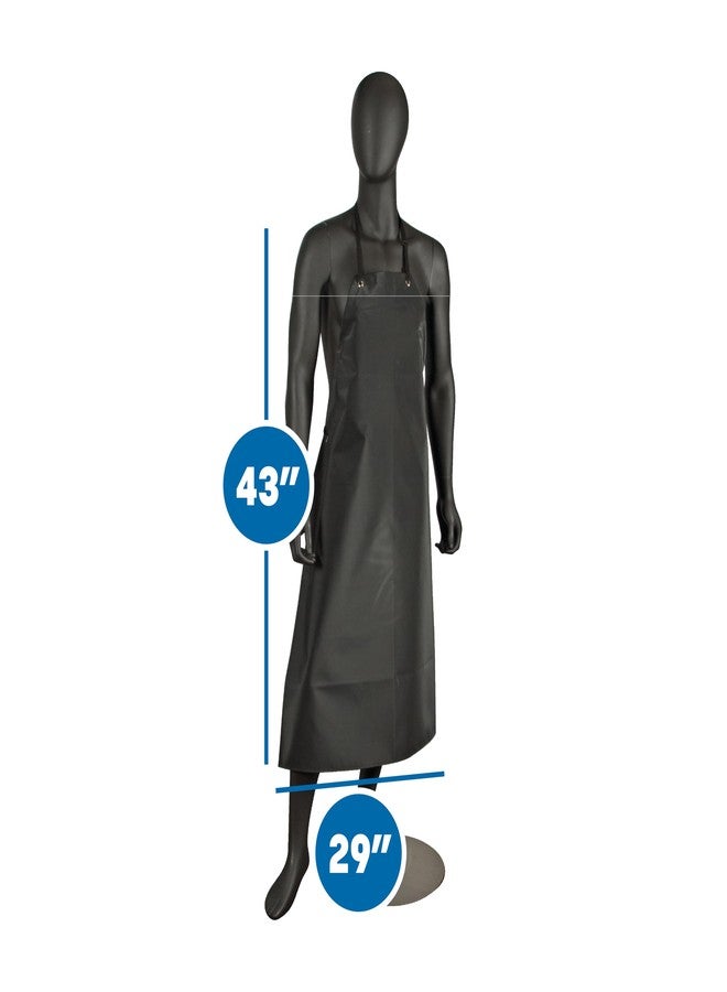 San Jamar 615NBA Neo-Flex Bib Apron, 43" Length x 29" Width, Black - Image 2