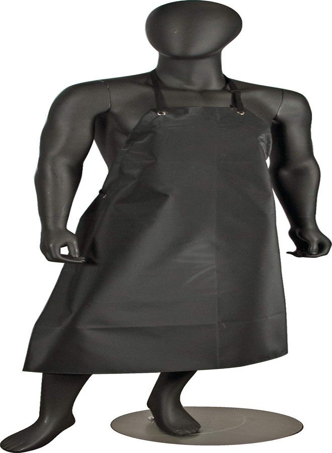 San Jamar 615NBA Neo-Flex Bib Apron, 43" Length x 29" Width, Black - Image 1