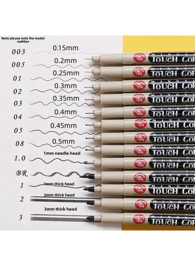 تاتش قلم رسم الطلاب اللمسي، رسم رسم رسم الحافة، قلم إبرة الرسم، الكتابة الخاصة، خطاف متعدد النماذج، رسم خط الحافة، قلم أسود - Image 1