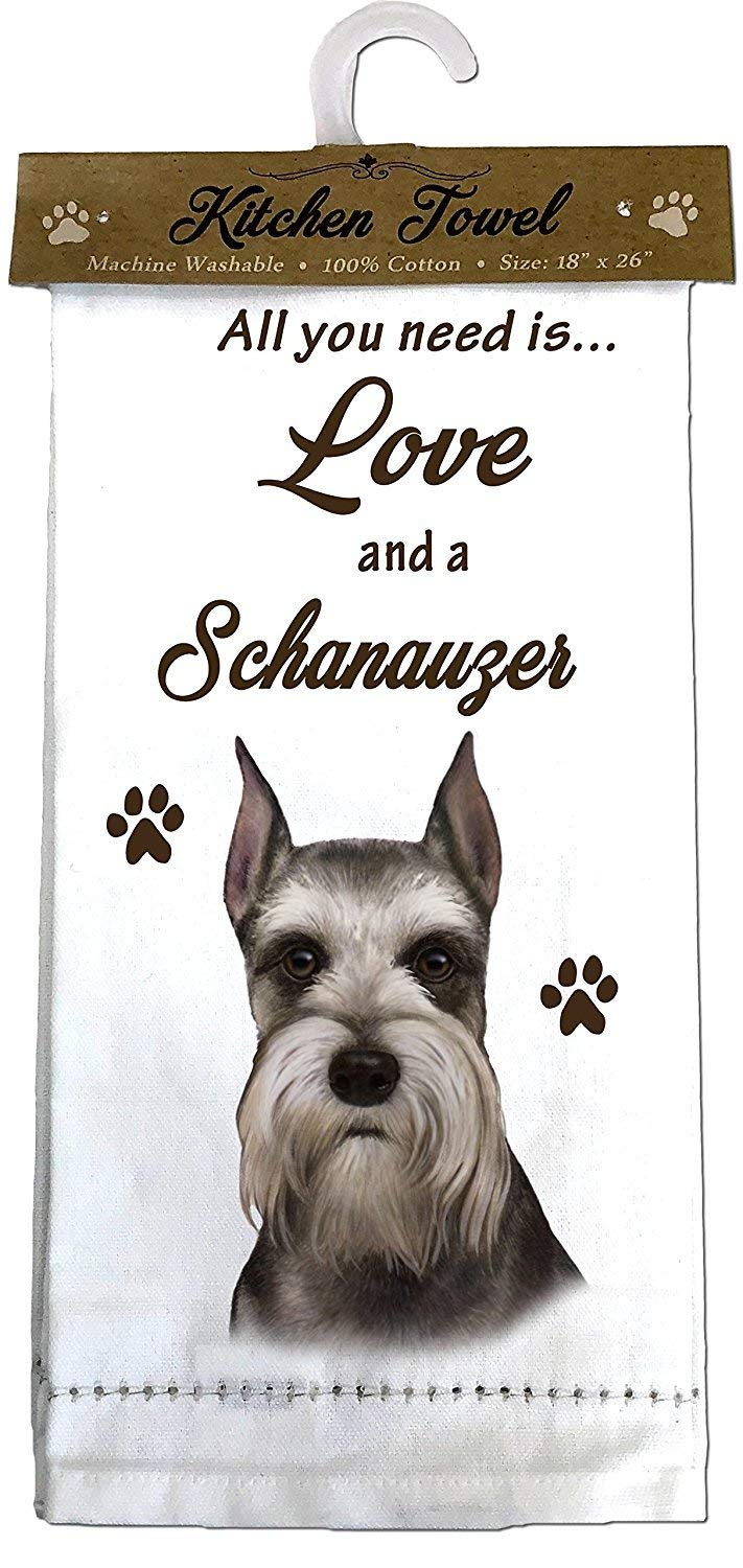 ES Pets Schnauzer cropped Kitchen Towels Offwhite Small