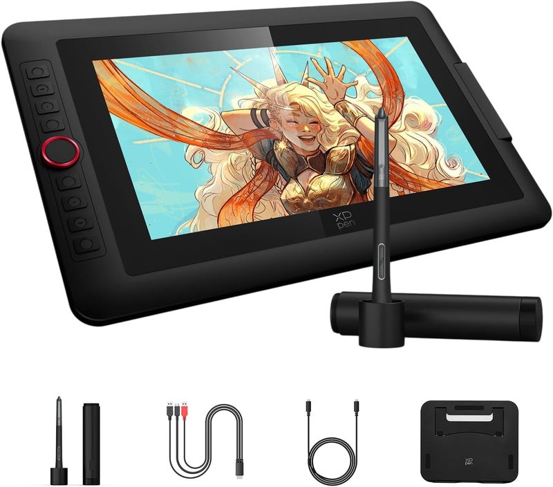 XPPen Upgraded Artist13.3 Pro V2 Drawing Tablet with Screen, 16384 Pen Pressure X3 Pro Stylus Pen Display, 99% sRGB Full-Laminated AG Screen Graphic Tablet with Stand, Red Dial, 8 Shortcut Keys 13.3" - Image 1