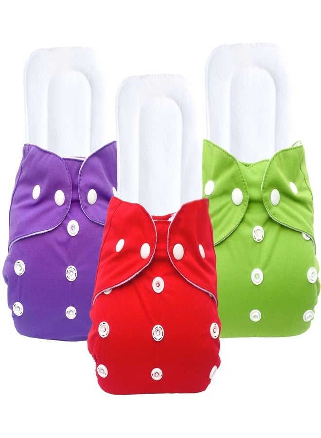 ASJAR Adjustable Reusable & Washable Cloth Diaper With Absorbent Insert Comfortable For Baby Boy & Girls(Pack Of 2 & 3) (Size : S,M,L) Multicolor (3, Assorted, S) - Image 4