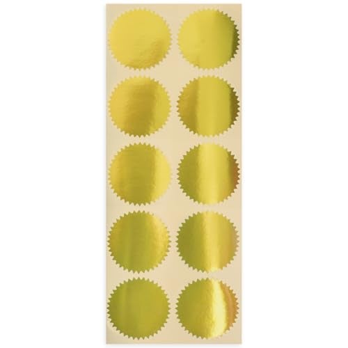MaxMark 1.75" Self Adhesive Glossy Gold Seal Labels for Certificates, Library, Notary Embossing Seals - 100 Count - Image 2
