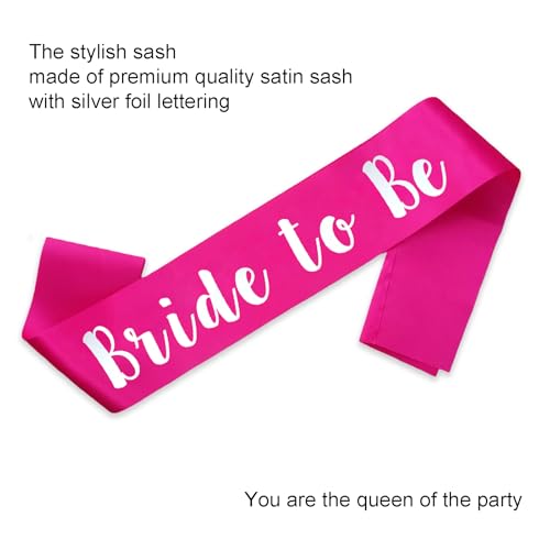 MUMUNN Bride to Be Sash, Hot Pink Bachelorette Sashes Engagement Gifts for Bachelorette Party, Bridal Shower & Wedding Party - Image 4