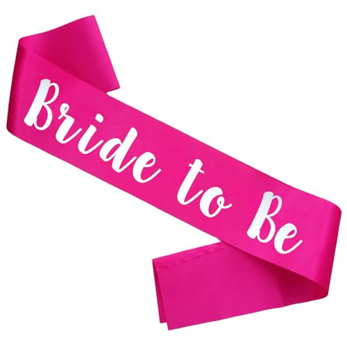 MUMUNN Bride to Be Sash, Hot Pink Bachelorette Sashes Engagement Gifts for Bachelorette Party, Bridal Shower & Wedding Party - Image 1