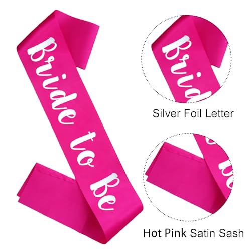 MUMUNN Bride to Be Sash, Hot Pink Bachelorette Sashes Engagement Gifts for Bachelorette Party, Bridal Shower & Wedding Party - Image 2