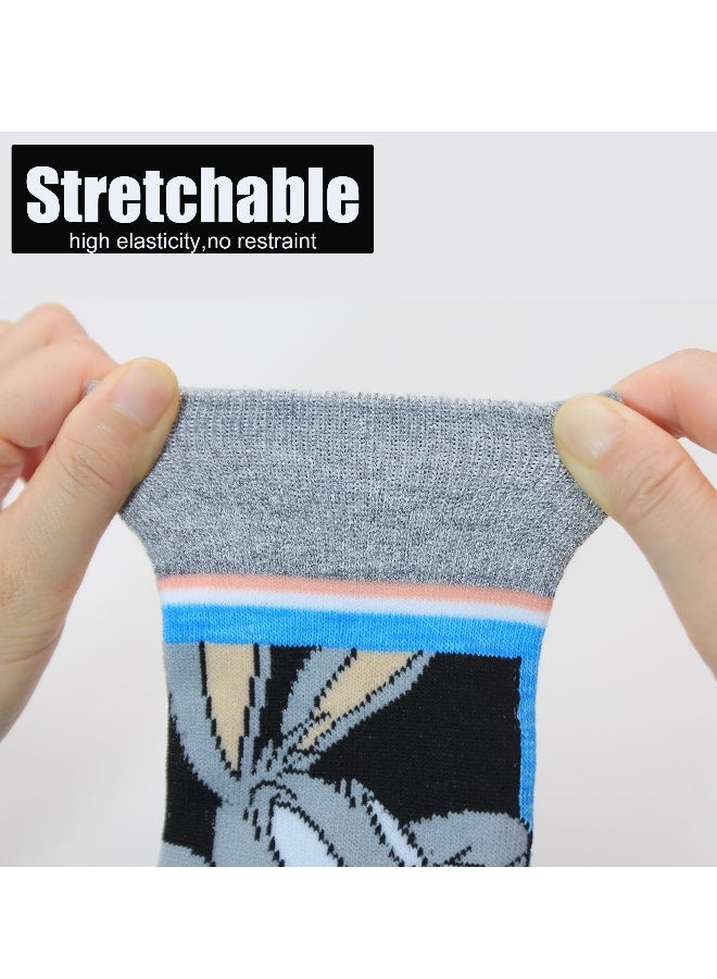 Colorful Cartoon Socks for Men - 5 Pack of Fun and Quirky Character Patterned Cotton Dress Crew Socks for Women and Men, Perfect for Adding a Touch of Whimsy to Your Wardrobe! - Image 3