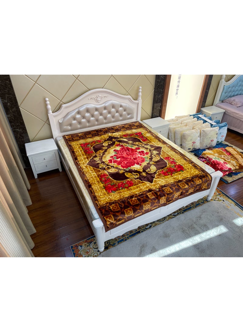 STARGOLD 160x220cm Weighted Comfort Blanket Extra Heavy 2 Ply Winter Throw for Single Bed, Premium Embossed Wool Feel Bedding, 10LBS, SG-BL905