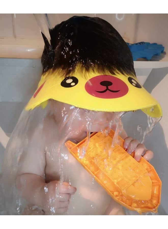 SUNTRADE Adjustable Visor Cartoon Shampoo Shower Bathing Protection Cap for Toddler, Baby, Kids, Children, Set of 3 - Image 4