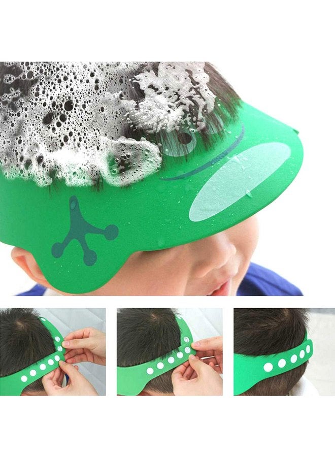 SUNTRADE Adjustable Visor Cartoon Shampoo Shower Bathing Protection Cap for Toddler, Baby, Kids, Children, Set of 3 - Image 2