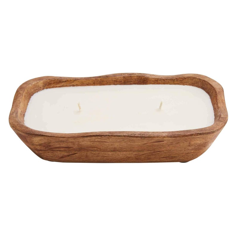 Mud Pie Petite Wood Candle Brown Large