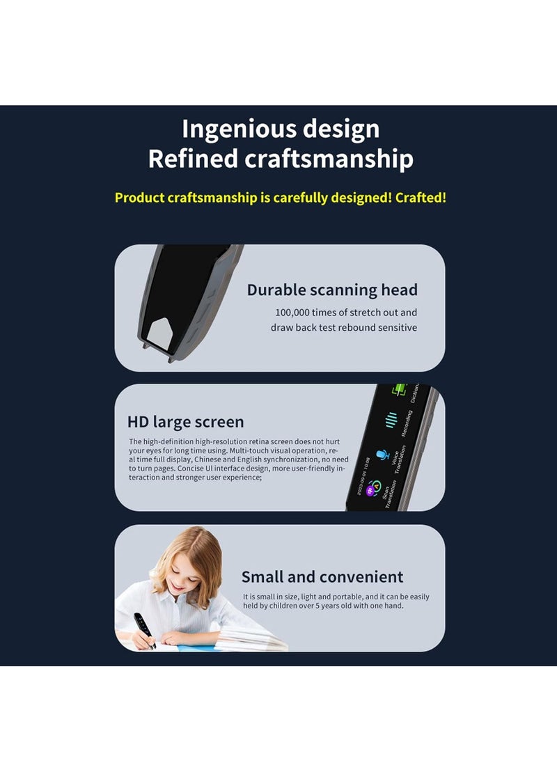 Generic - Scan Translator Pen, Translation Pen Scanner 112 Language Translator Device, Support Text Extract Intelligent Recording Scanner Pen, 0.3s Clear Translation, Crystal Clear Recordings - Image 1